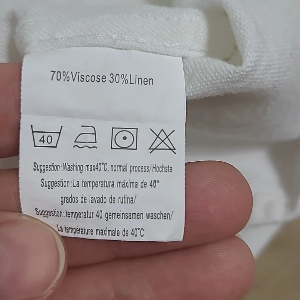 Coofandy Men's White Short Sleeve Shirt Linen Blend Size Xl - Picture 4 of 5